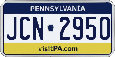 PA license plate JCN2950
