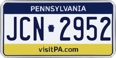 PA license plate JCN2952