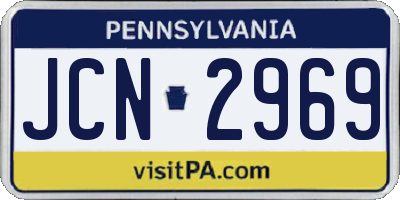 PA license plate JCN2969