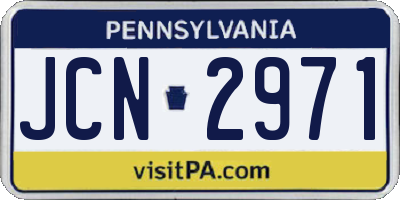 PA license plate JCN2971