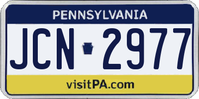 PA license plate JCN2977