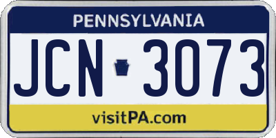PA license plate JCN3073