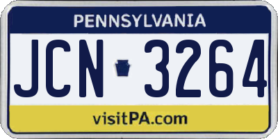 PA license plate JCN3264