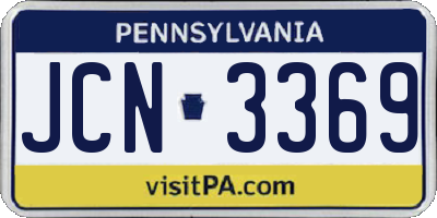 PA license plate JCN3369