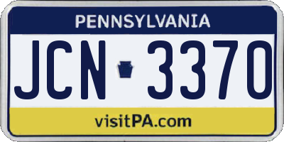 PA license plate JCN3370
