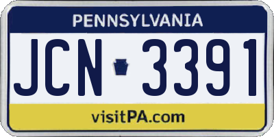 PA license plate JCN3391