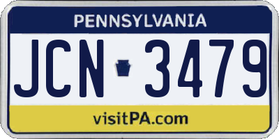 PA license plate JCN3479