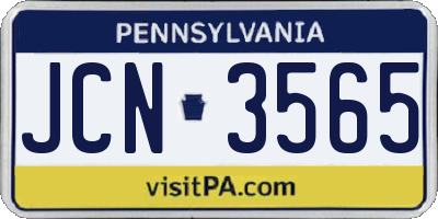 PA license plate JCN3565