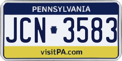 PA license plate JCN3583