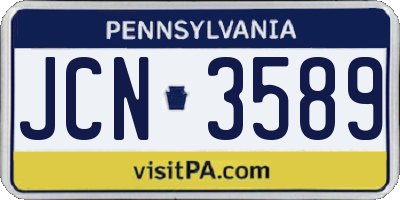 PA license plate JCN3589