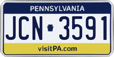 PA license plate JCN3591