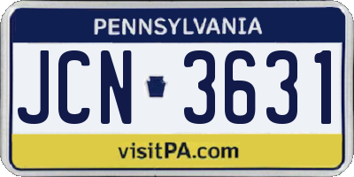 PA license plate JCN3631