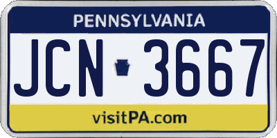 PA license plate JCN3667
