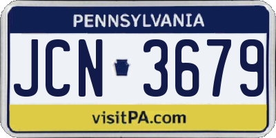 PA license plate JCN3679