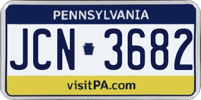 PA license plate JCN3682