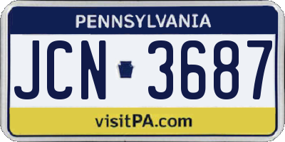 PA license plate JCN3687