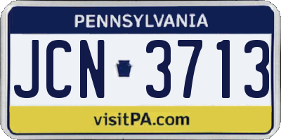 PA license plate JCN3713