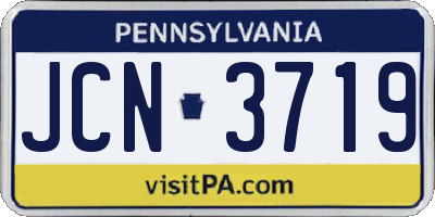 PA license plate JCN3719