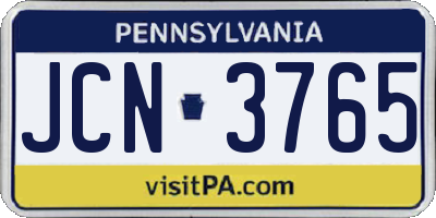 PA license plate JCN3765