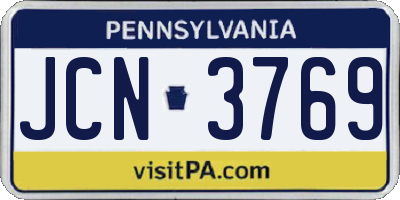 PA license plate JCN3769