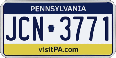 PA license plate JCN3771