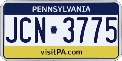 PA license plate JCN3775