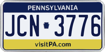 PA license plate JCN3776