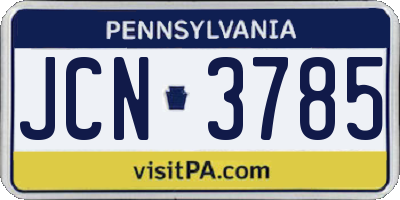 PA license plate JCN3785