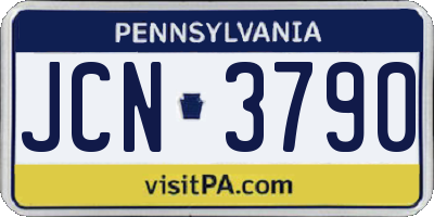 PA license plate JCN3790