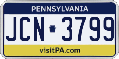 PA license plate JCN3799
