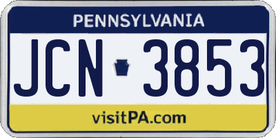 PA license plate JCN3853