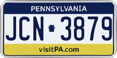 PA license plate JCN3879