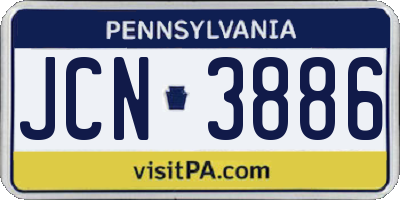 PA license plate JCN3886