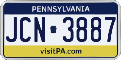 PA license plate JCN3887