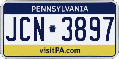PA license plate JCN3897