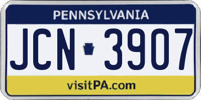 PA license plate JCN3907