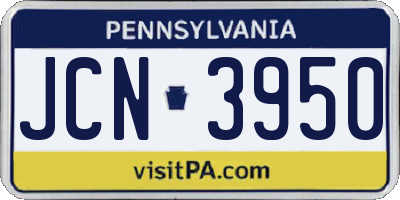 PA license plate JCN3950