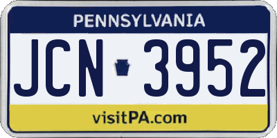 PA license plate JCN3952