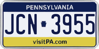 PA license plate JCN3955