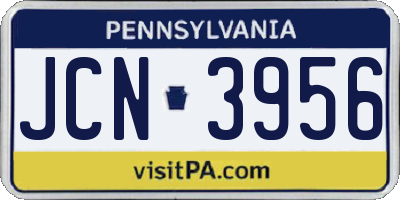 PA license plate JCN3956