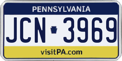 PA license plate JCN3969