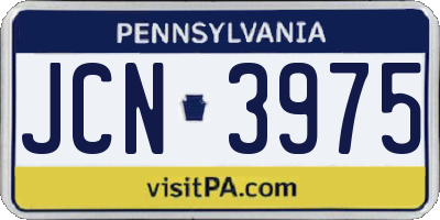 PA license plate JCN3975