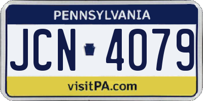 PA license plate JCN4079