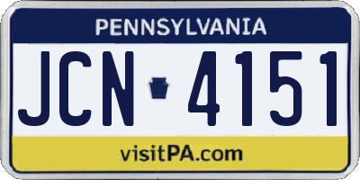 PA license plate JCN4151