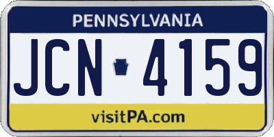 PA license plate JCN4159