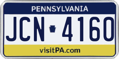 PA license plate JCN4160