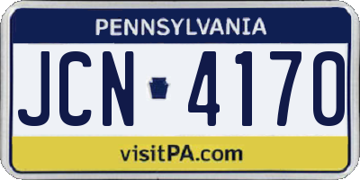 PA license plate JCN4170
