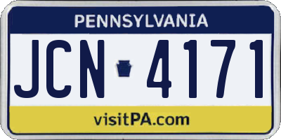 PA license plate JCN4171