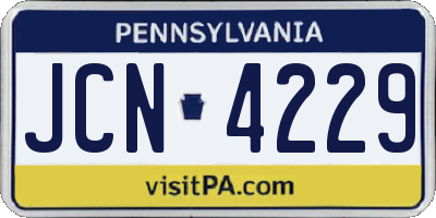PA license plate JCN4229