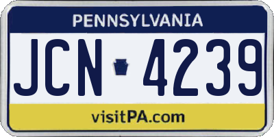 PA license plate JCN4239